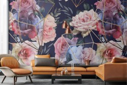 Wallpaper floral composition modern design