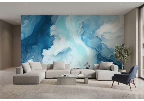 Carta da parati onde blu astratte 2