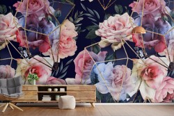 Modern Nature Flowers Wallpaper