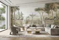 Carta da parati giardini toscani vintage