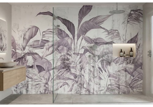 Carta da parati foglie viola vintage 2