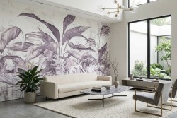 Carta da parati foglie raffinata -Cartadaparati.it