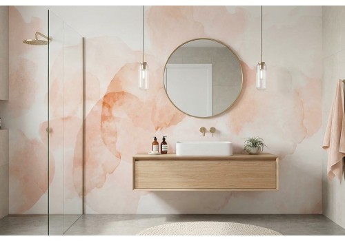 Carta da parati astratta rosa acquerello 2