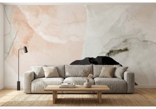 Carta da parati acquerello rosa tenue