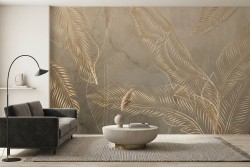 Carta da parati foglie tropicali elegante