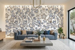 Carta da parati astratta moderna blu beige