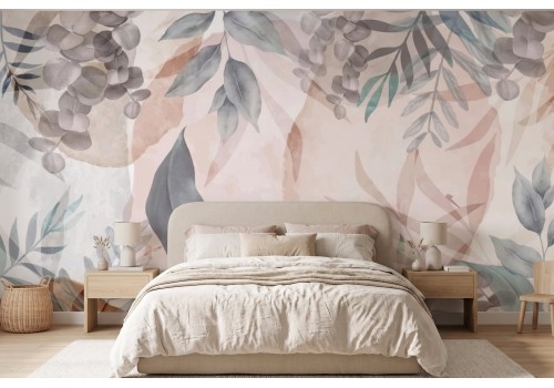 Wallpaper design stylized leaves abstract nature
