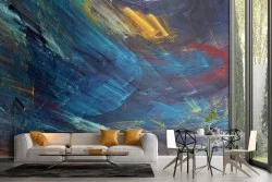 Carta da Parati colori dipinto astratto blu
