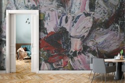 Carta da Parati fiori dipinto su intonaco natura