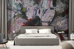 Carta da Parati Fiori Intonaco Natura