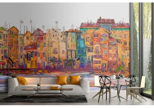 Carta da Parati dipinto città stilizzata 2