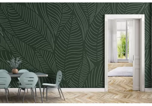 Carta da Parati illustrazione foglie stilizzate 2