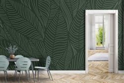 Carta da Parati illustrazione foglie stilizzate