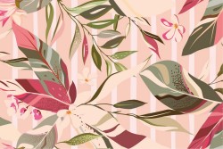 Wallpaper Design and Styles Flora and Fauna Leaves Nature Stripes and Waves