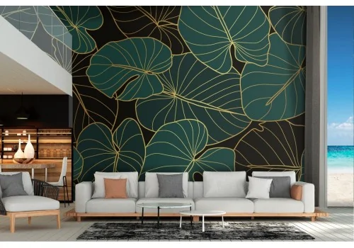 Carta da Parati foglie tropicali natura luxury