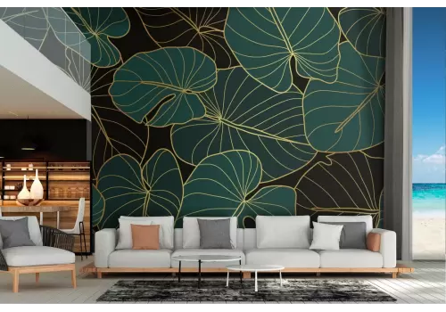 Tropical leaves nature luxury wallpaper