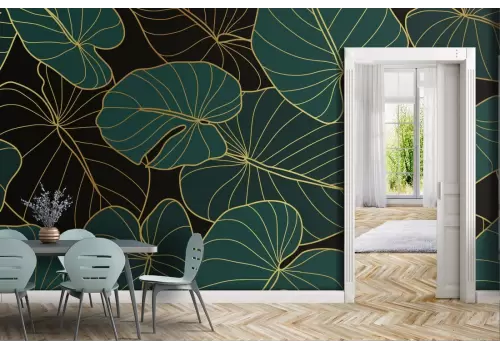 Carta da Parati foglie tropicali natura luxury 2