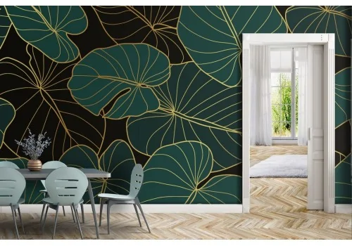 Carta da Parati foglie tropicali natura luxury 2