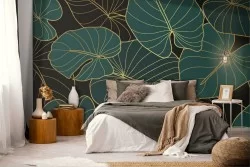 Carta da Parati Foglie Luxury Stilizzata Tropicale