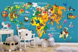 Carta da Parati Animali uccelli Mappe