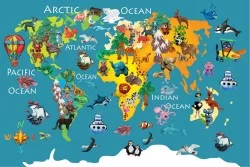 Children's Wallpaper Maps City Transportation Animals Birds Maps