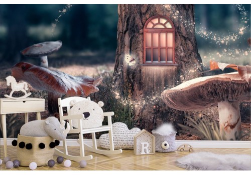 Carta da Parati bosco fatato fantasy natura bambini
