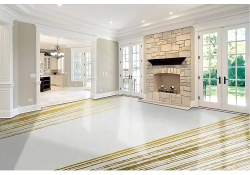 White marble surface wallpaper with gold stripes