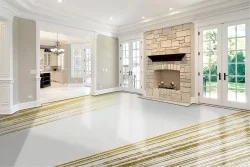 White marble surface wallpaper with golden stripes