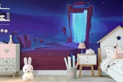 Carta da Parati paesaggio pianeta alieno fantasy bambini