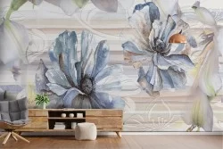 Elegant nature painted flowers wallpaper