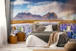 Carta da Parati Foglie e Fiori Prati e colline Fiori