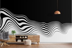 Wallpaper design with stripes and waves from the '70s