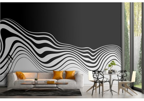 Wallpaper design with stripes and waves from the '70s 2