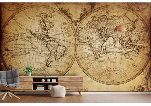 Ancient world map wallpaper illustration