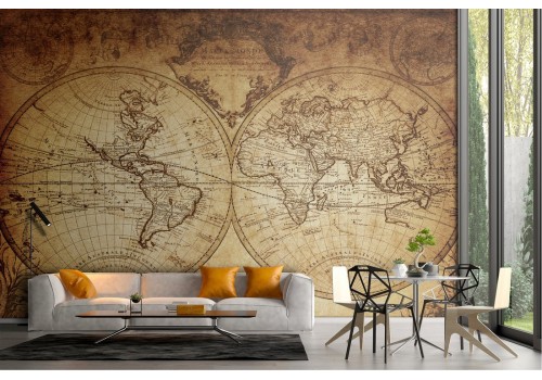 Carta da Parati mappamondo antico illustrazione 2