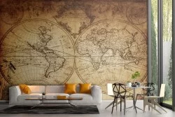 Carta da Parati mappamondo antico illustrazione
