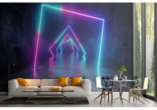 Carta da Parati corridoio NEON 3D