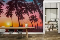 Tropical landscape wallpaper palm sunrise sunset