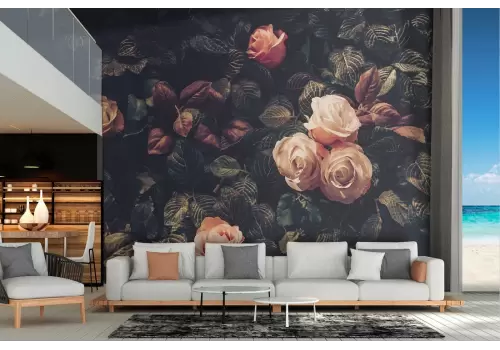 Carta da Parati rose natura design vintage