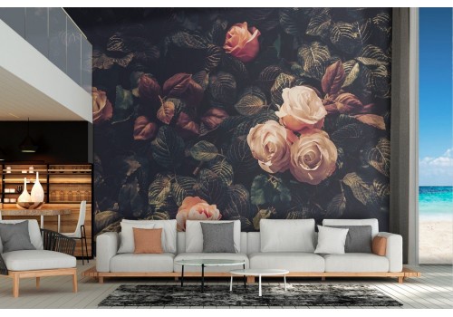 Vintage nature roses wallpaper design