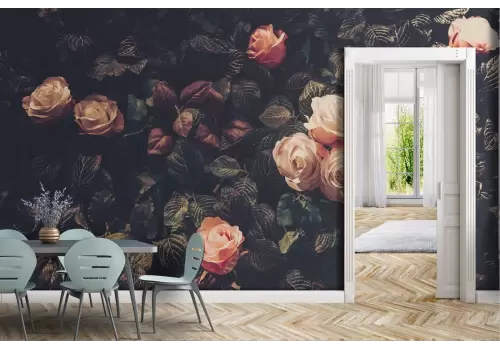 Carta da Parati rose natura design vintage 2