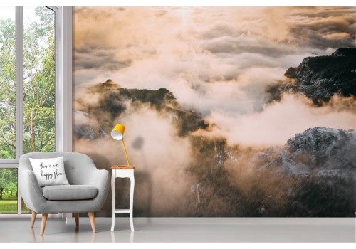 Wallpaper landscape sky with clouds and mountains 2