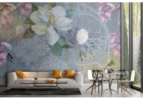 Wallpaper illustration abstract nature with geometric friezes
