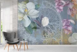 Wallpaper illustration abstract nature with geometric friezes