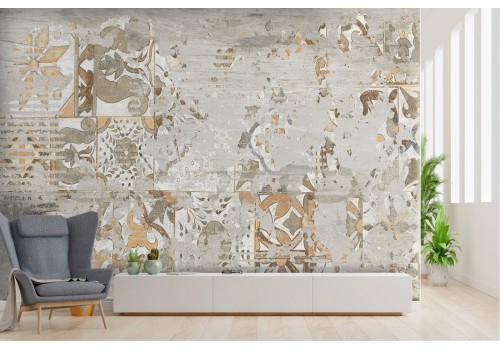 Wallpaper with worn plaster concrete surface