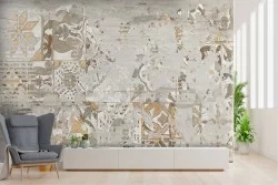 Wallpaper with worn plaster concrete surface