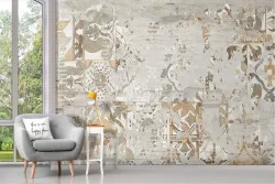 Wallpaper with worn plaster concrete surface