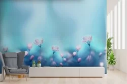 Wallpaper meadow pink flowers abstract nature