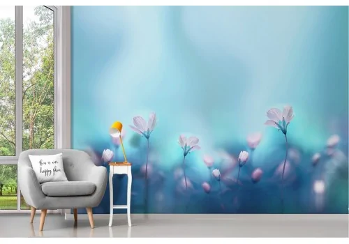 Wallpaper meadow pink flowers abstract nature 2