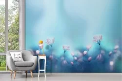 Wallpaper meadow pink flowers abstract nature
